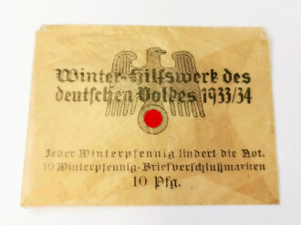 Winterhilfswerk 1933/34, Verpackung für " 10 Winterpfennig Briefverschlußmarken"