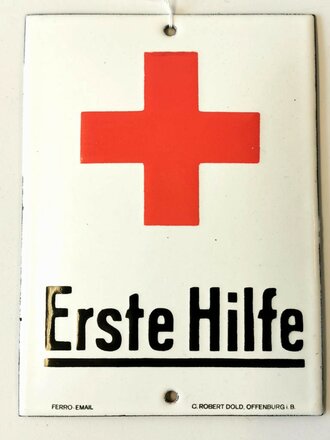 Emailleschild " Erste Hilfe" sehr guter Zustand 10,5 x 14,5cm