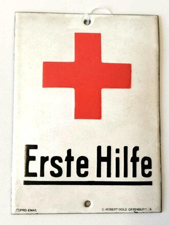 Emailleschild " Erste Hilfe" sehr guter Zustand 10,5 x 14,5cm, angeschmutzt