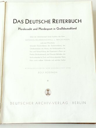 "Das Deutsche Reiterbuch" Copyright 1940, 741...