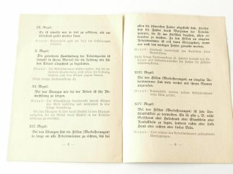 Reichsarbeitsdienst "Grundsätzliche Regeln für die Ausbildung in der Handhabung und Bedienung der Arbeitsgeräte", 10 Seiten, datiert 1941