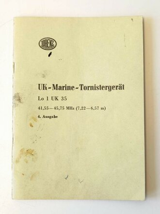 UK-Marine-Tornistergerät Lo 1 UK 35 41,55-45,75 MHz...