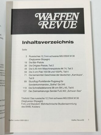 Waffen Revue Nr. 96, Die Bär-Pistole, gebraucht, 160 Seiten