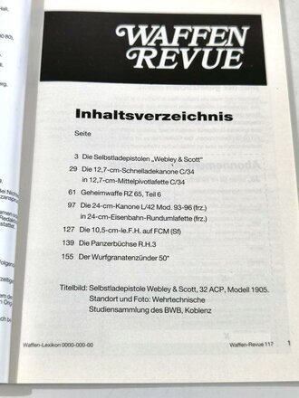 Waffen Revue Nr. 117, Die Webley & Scott-Pistole, 160...