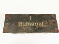 Transportkiste Hufnägel der Wehrmacht, Originallack