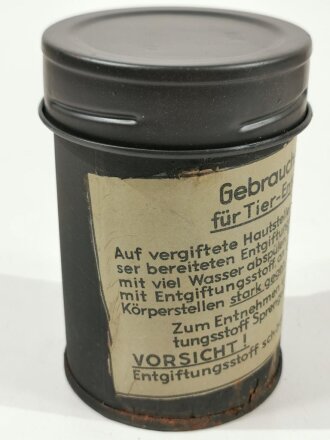 Tier Entgiftungsbüchse 42 der Wehrmacht. Ungebrauchtes Stück in der originalen Umverpackung