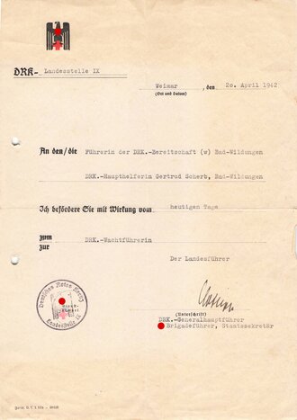 Deutsches Rotes Kreuz Landesstelle IX, Beförderung...