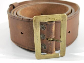 Great Britan WWI, Garrison Belt M1902, "R.W. STIBY 1917", used good condition, 121 cm long and 5 cm wide