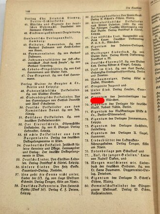 "Liederbuch für Volksschulen. Westmark. Gauteil Pfalz und Lothringen", Teil 2, Rudolf Vollnhals, 152 Seiten, 1942, Einband beschädigt, gebraucht, DIN A5