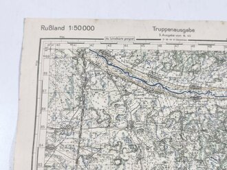 Truppenkarte Rußland 1:50000 " Bol-.Ugorody"  datiert 1943. Maße 35 x 45cm