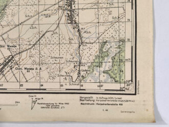 Truppenkarte Rußland 1:50000 " Menjuschi"  datiert 1943. Maße 35 x 45cm