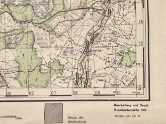 Truppenkarte Rußland 1:50000    datiert 1942. Maße 35 x 45cm