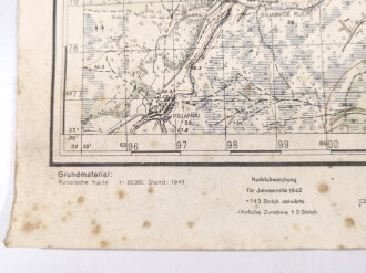 Truppenkarte Rußland 1:50000    datiert 1942. Maße 35 x 45cm