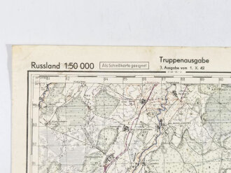 Truppenkarte Rußland 1:50000    datiert 1942, Maße 35 x 45cm