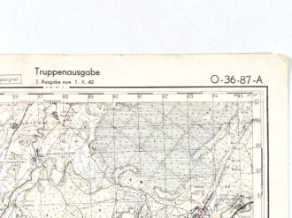 Truppenkarte Rußland 1:50000    datiert 1942, Maße 35 x 45cm