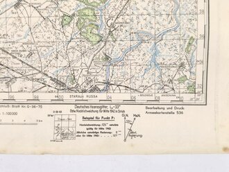 Truppenkarte Rußland 1:100.000 "Dubowizy"   datiert 1943, Maße 35 x 45cm