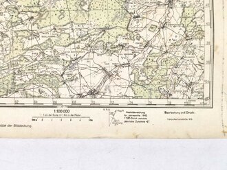 Truppenkarte Rußland 1:100.000 "Schimsk"   datiert 1943, Maße 35 x 45cm