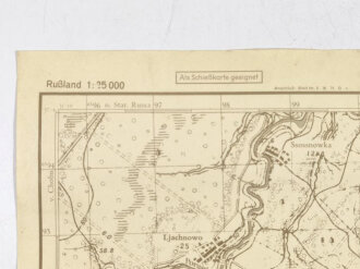 Truppenkarte Rußland 1:50000  datiert 1943, Maße 35 x 45cm