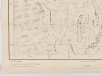 Truppenkarte Rußland 1:50000  datiert 1943, Maße 35 x 45cm