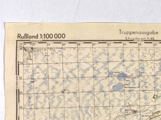 Truppenkarte Rußland 1:100.000 "Belebelka"   datiert 1943, Maße 35 x 45cm