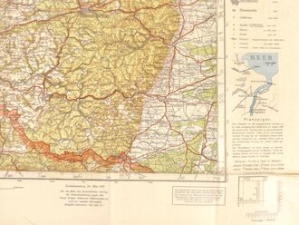 Westmark/Gau Saarpfalz, Karte "K 50 Trier", Sonderausgabe "Nur für den Dienstgebrauch!", 1.5.1940, 1:300.000, 51 x 64 cm, gebraucht