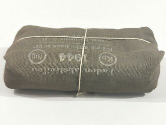 Verbandpäckchen Wehrmacht für die Tasche in der Feldbluse bzw. den Verbandkasten. Großes Modell datiert 1944