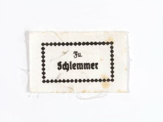 Wäscheetikett für einen Funker, ca. 3,5 x 6 cm, Textil, neuwertig