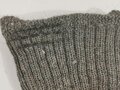 Paar Stricksocken für Mannschaften, graue Wolle, getragenes Paar