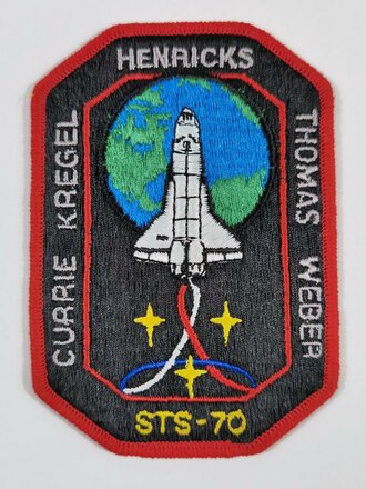 U.S. NASA, Patch, Space Shuttle Mission STS-70 Discovery OV-103, "Currie Kriegel Henricks Thomas Weber"