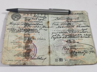 Russland 2. Weltkrieg, Sowjetunion, Reisepass, datiert 1940