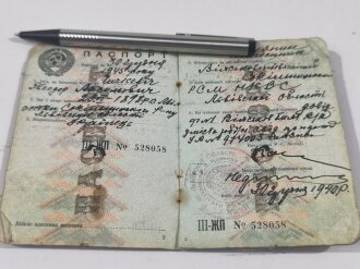 Russland 2. Weltkrieg, Sowjetunion, Reisepass, datiert 1940