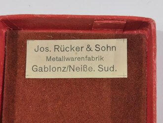 Treudienst Ehrenzeichen 2.Stufe für 25 Jahre, in Etui von Rückert & Sohn Metallwarenfabrik Gablonz