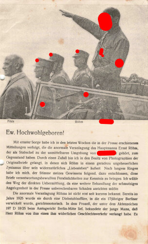 Flugblatt, "Die anormale Veranlagung des Hauptmanns...