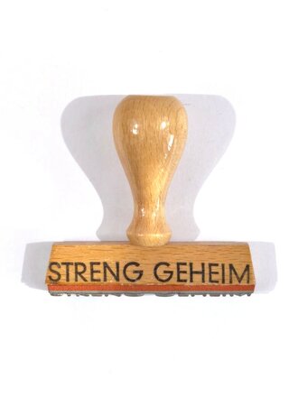 Vermutlich Bundeswehr, Stempel "STRENG GEHEIM", Carl Link, Druckfläche ca. 7 x 0,5 cm, guter Zustand