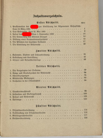 Der Dienstunterricht in der Luftwaffe, Jahrgang 1940 mit 282 Seiten, Hackenkreuz Mütze und Adler bemalt auf dem Titelbild