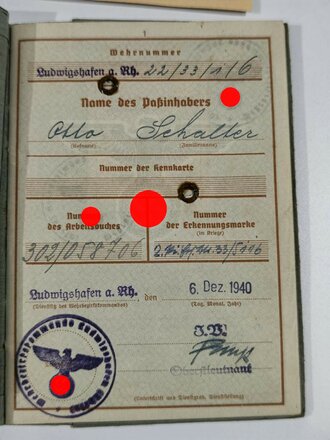 Josef Bürckel, Gauleiter Saarpfalz. Anschreiben bzgl Heldentod  von 1942 mit eigenhändiger Unterschrift