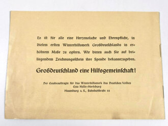 Winterhilfswerk Gau Halle-Mersweburg,  Broschüre "Die Organisation des Winterhilfswerkes" 6-Seitig