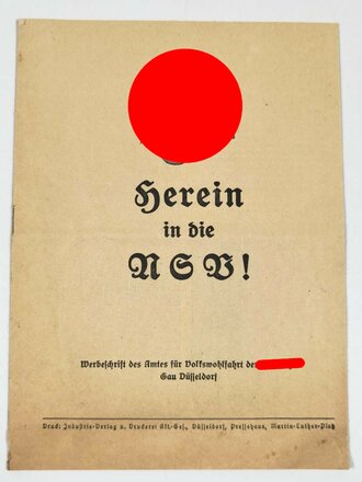 NSV, "Herein in die NSV" -Werbeschrift, 15-seitig