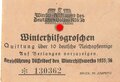 Winterhilfswerk Gau Düsseldorf "Winterhilfsgroschen Quittung" 1935/36