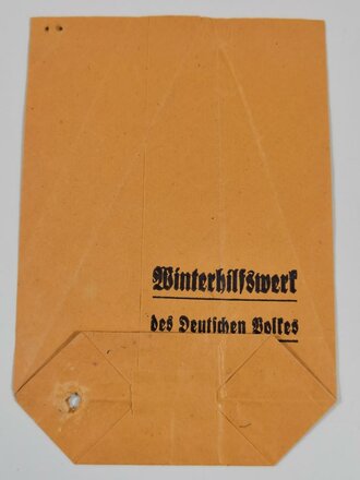 Winterhilfswerk Tüte für eine  "500 Gramm Reis-Spende"1938/39, gelocht