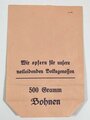 Winterhilfswerk Tüte für  "500 Gramm Bohnen Spende" 1938/39