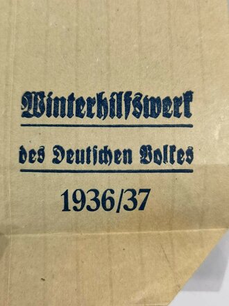 Winterhilfswerk Tüte für eine "500 Gramm Erbsen Spende" 1936/37