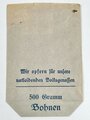 Winterhilfswerk Tüte für eine "500 Gramm Bohnen Spende" 1936/37