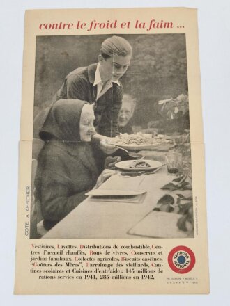 Frankreich, Plakat, datiert 1942, DIN A2, geknickt