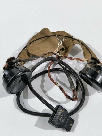 British WWII, Army Wireless Set Headset DLR No5, used, uncleaned, untested