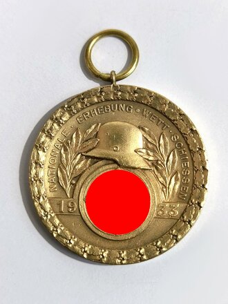 Tragbare Medaille "Nationale Erhebung Wettschiessen 1933" Durchmesser 40mm