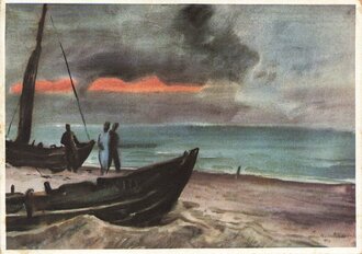 Künstler-Hilfswerk 1937, Ansichtskarte, Abend am Strand